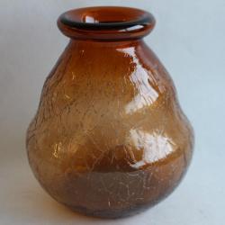 Vase verre craquelé Ambre