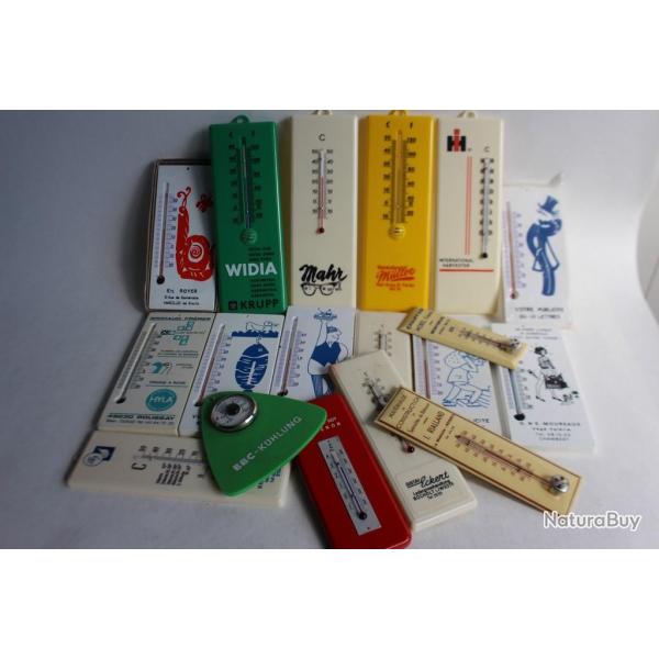 Collection de 18 thermomtres publicitaires