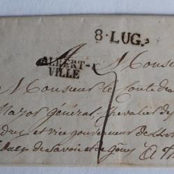 Pli Marque Postale Savoie Albertville 8 LUG 1836