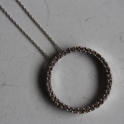 Bijoux Pendentif Or blanc 10 K + diamants