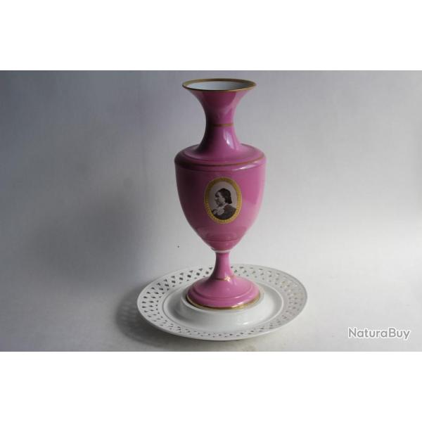 Vase porcelaine maille Napolon III