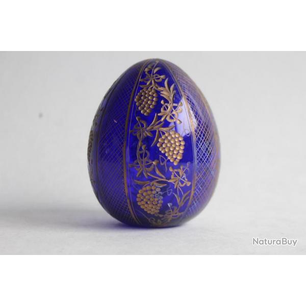 OEuf verre grav St Petersburg Russie style Faberg