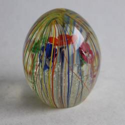 OEuf sulfure verre Murano Fleurs