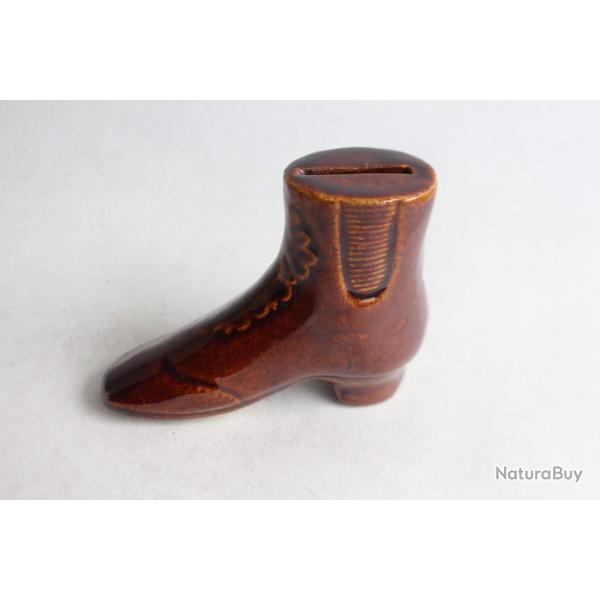 Ancienne tirelire a casse chaussure Art populaire