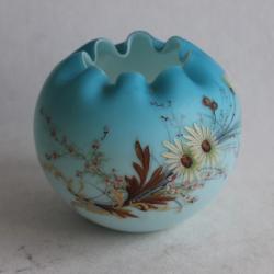 Vase boule émaillé bleu Napoléon III