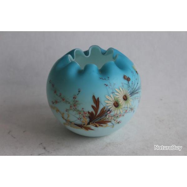 Vase boule maill bleu Napolon III