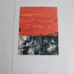 Sérigraphie originale Philippe BUSSA Je t'aime - I love you n° 231/250