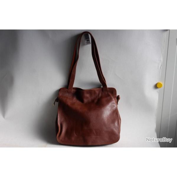 LANCEL Sac  main cuir marron