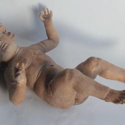 Grand Putto Chérubin en bois sculpté XVIIIe siècle