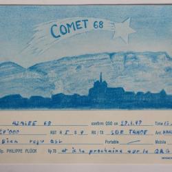 Carte postale QSL Radio Amateur Suisse Comet 68