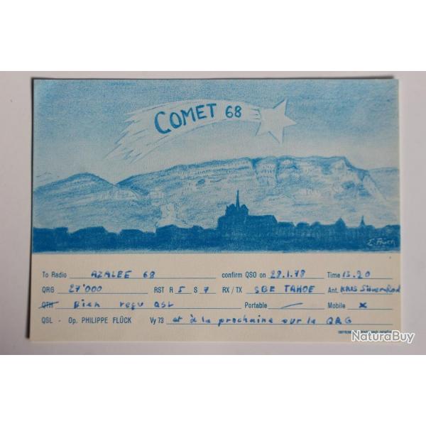 Carte postale QSL Radio Amateur Suisse Comet 68