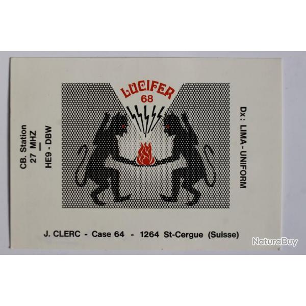 Carte postale QSL Radio Amateur Suisse Lucifer 68