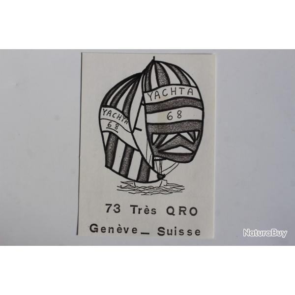 Carte postale QSL Radio Amateur Suisse Yachta 68