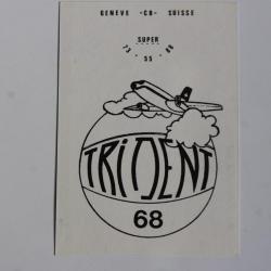 Carte postale QSL Radio Amateur Suisse Trident 68 Avion