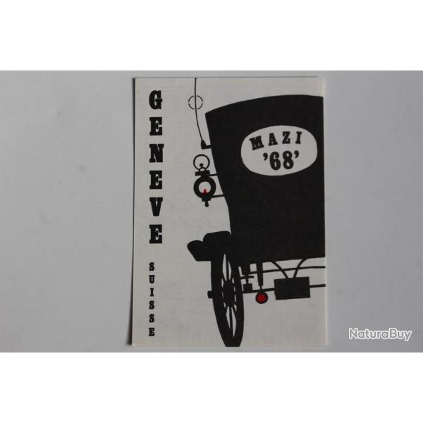 Carte postale QSL Radio Amateur Suisse Mazi 68 Genve