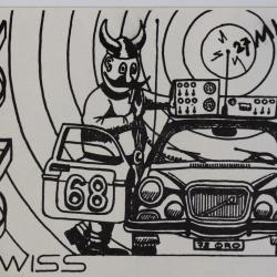 Carte postale QSL Radio Amateur Suisse Volvo 68 automobile