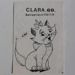 Carte postale QSL Radio Amateur Suisse Clara 69 Aristochat Walt Disney