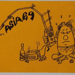 Carte postale QSL Radio Amateur Suisse Asia 69