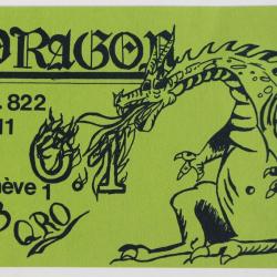 Carte postale QSL Radio Amateur Suisse Dragons Genève