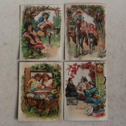 Quatre chromos ajourés chocolat SUCHARD