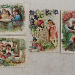 Quatre chromos ajourés chocolat SUCHARD