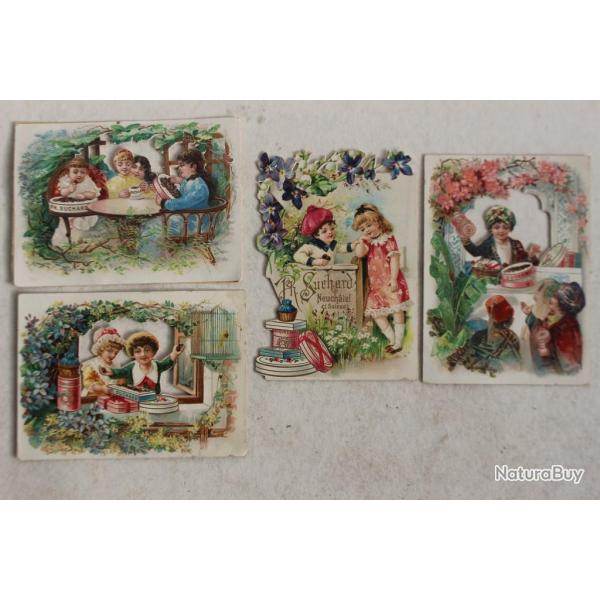 Quatre chromos ajours chocolat SUCHARD