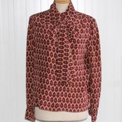 HERMES Chemisier soie imprimée à lavallière femme T40 Blouse