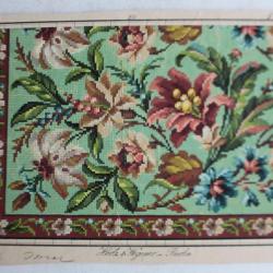 Carton tapisserie Berlin Hertz & Wegener XIXe siècle broderie couture