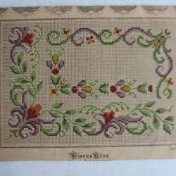 Carton tapisserie de Berlin Heinrich Kuehn XIXe siècle broderie couture
