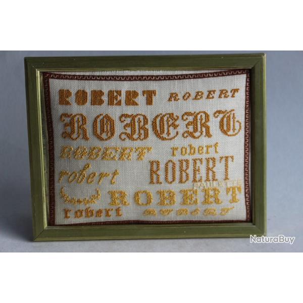 Ancienne broderie ROBERT point de croix abcdaire