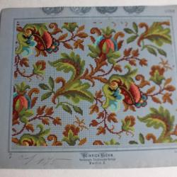 Carton tapisserie de Berlin Heinrich Kuehn XIXe siècle broderie couture