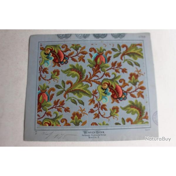 Carton tapisserie de Berlin Heinrich Kuehn XIXe sicle broderie couture