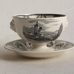 Compotier faïence Château de Werdenberg et Roschach Suisse