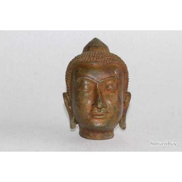 Ancienne Tte de Bouddha bronze Asie