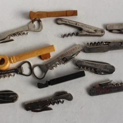 Lot 13 tire-bouchon publicitaires collection bistrot