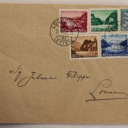 Enveloppe timbres Suisse Pro Patria 1956 Série