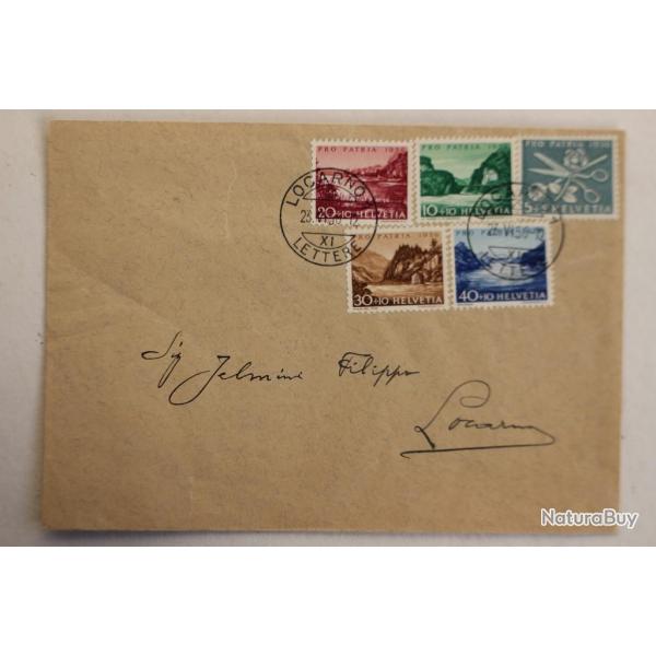 Enveloppe timbres Suisse Pro Patria 1956 Srie