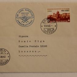 Enveloppe premier jour Poste Aérienne Suisse Pro Aero 1943