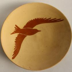 Grande coupe terre vernissée Oiseau
