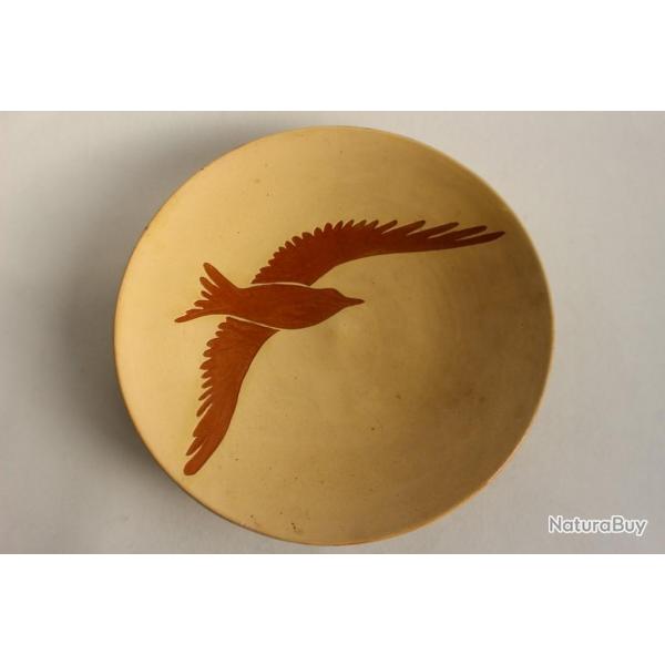 Grande coupe terre vernisse Oiseau