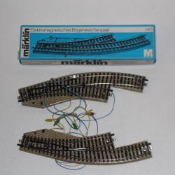 MARKLIN HO Paire d'aiguillages électromagnétiques enroulés Train