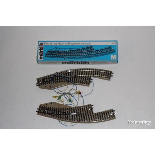 MARKLIN HO Paire d'aiguillages lectromagntiques enrouls Train