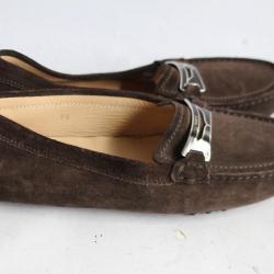 TOD'S mocassins daim marron chaussure femme T35
