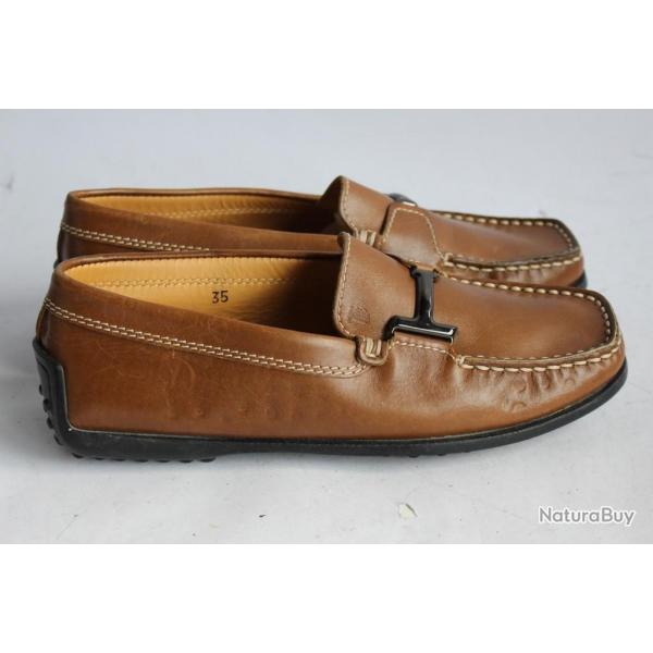 TOD'S mocassins cuir marron chaussures femme T35