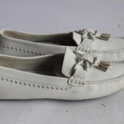 TOD'S mocassins cuir blanc chaussures femme T36
