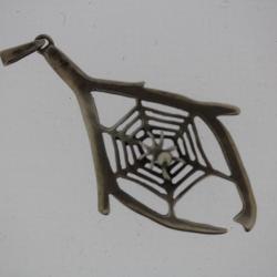 Bijoux pendentif argent toile araignée