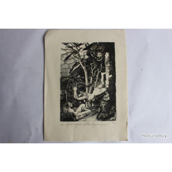 Eau forte originale Paul Guimezans (1916-2001)