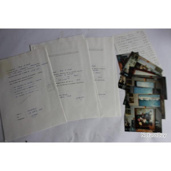 Factures et certificats authenticit Tableaux LEGUEN artiste peintre