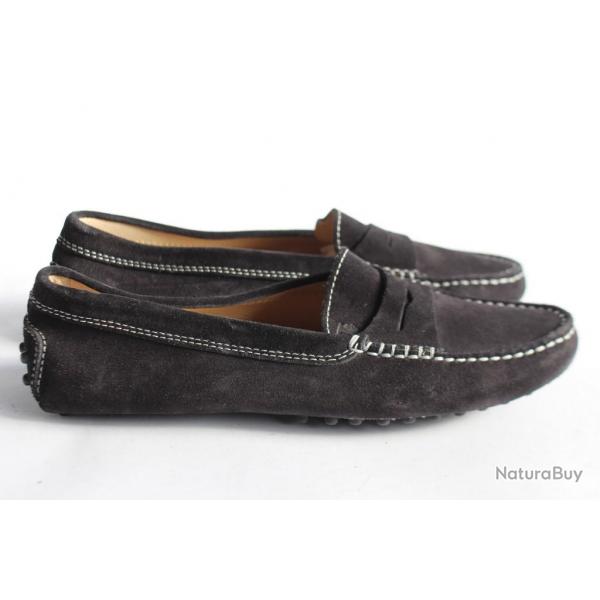 TOD'S mocassins daim noir chaussure femme T35