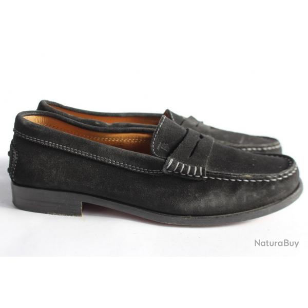 TOD'S mocassins daim noir chaussure femme T35